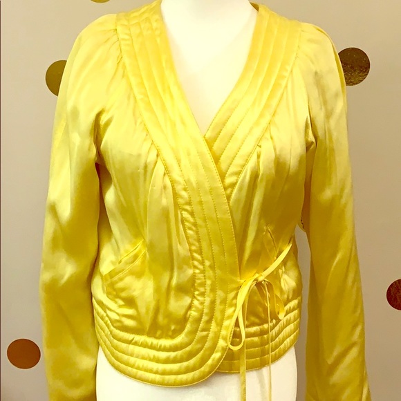 GOLD SATIN FRENCH PUFFED BED JACKET - Picture 1 of 8